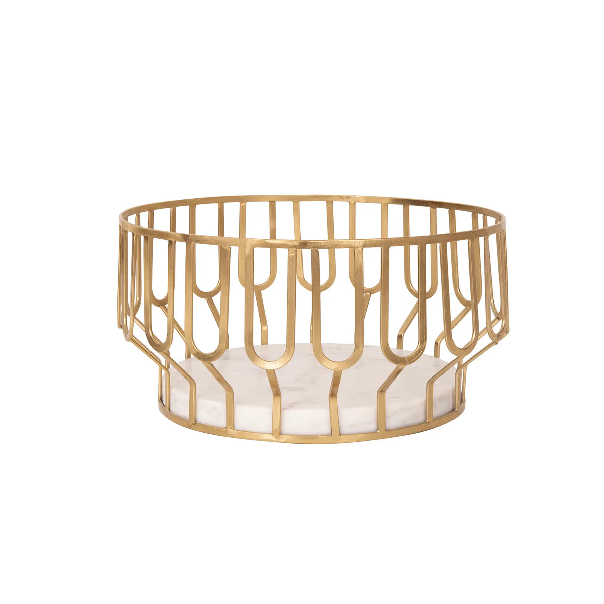Weave Marble & Metal Basket- Small