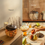 Pear Metal Basket with Wooden Lid