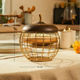 Pear Metal Basket with Wooden Lid