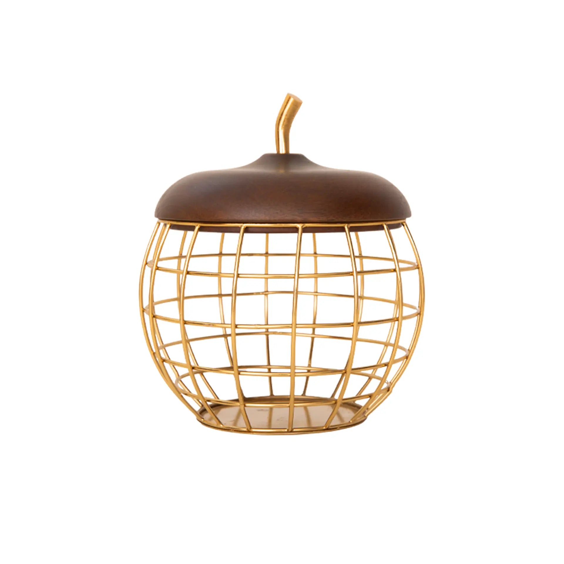 Pear Metal Basket with Wooden Lid