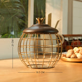 anaar metal basket with wooden lid