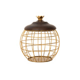anaar metal basket with wooden lid