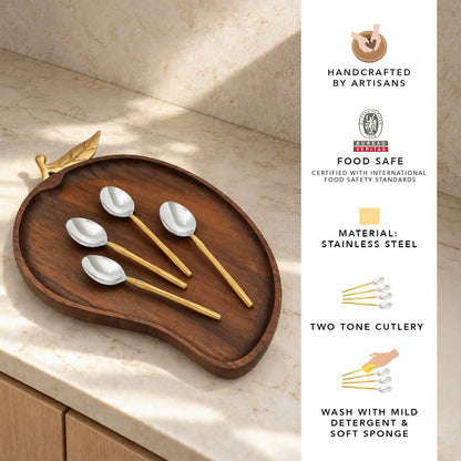 Sunlit Two-Tone Glossy Table Spoon Set of 4