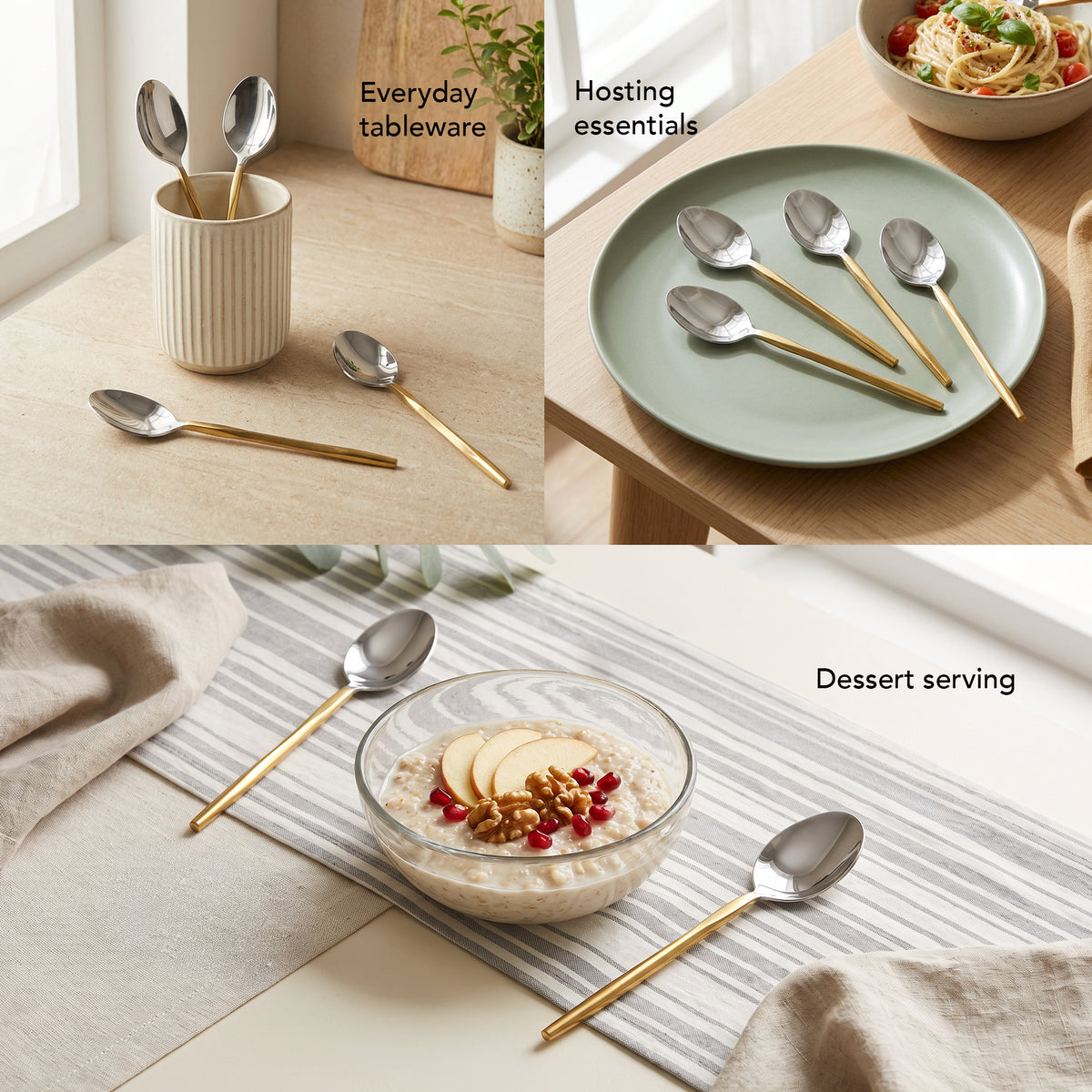 Sunlit Two-Tone Glossy Table Spoon Set of 4