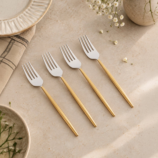 Sunlit Two-Tone Glossy Fork Set of 4