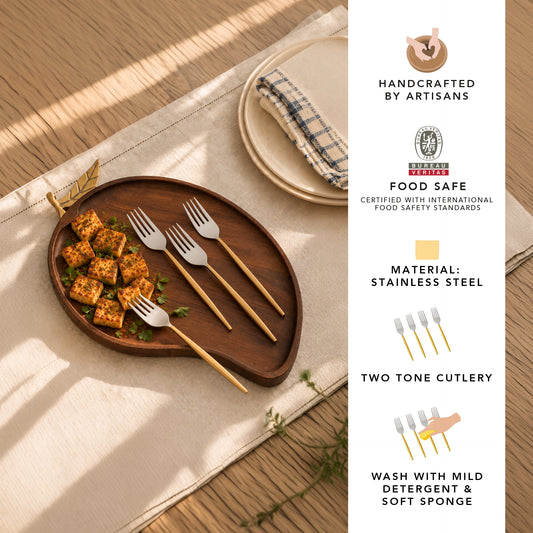Sunlit Two-Tone Glossy Fork Set of 4