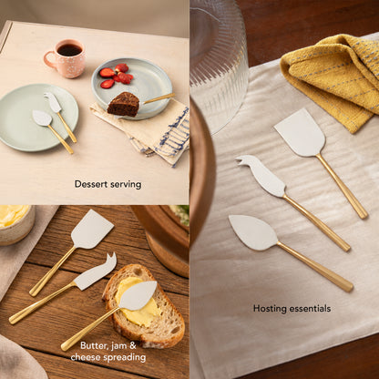 Sunlit Two-Tone Glossy Cheese Knife Set of 3