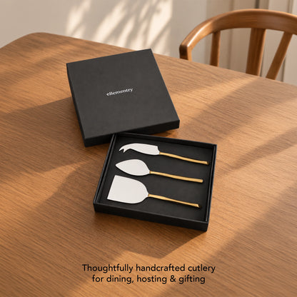 Sunlit Two-Tone Glossy Cheese Knife Set of 3