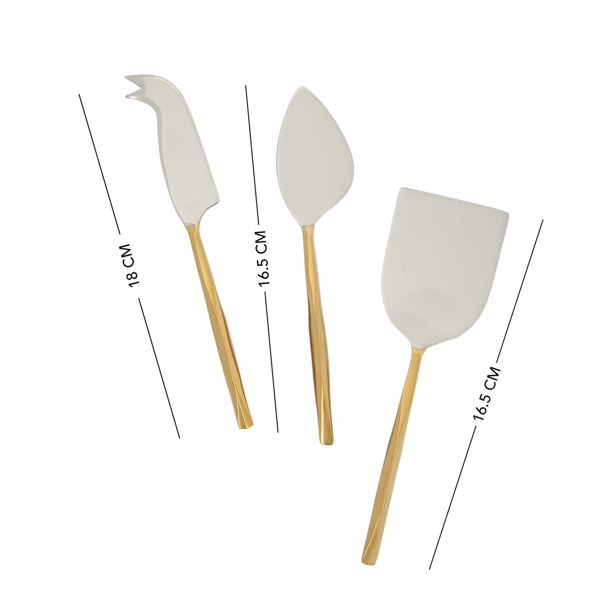 Sunlit Two-Tone Glossy Cheese Knife Set of 3