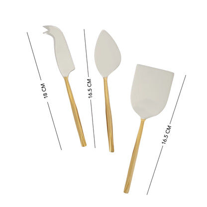 Sunlit Two-Tone Glossy Cheese Knife Set of 3