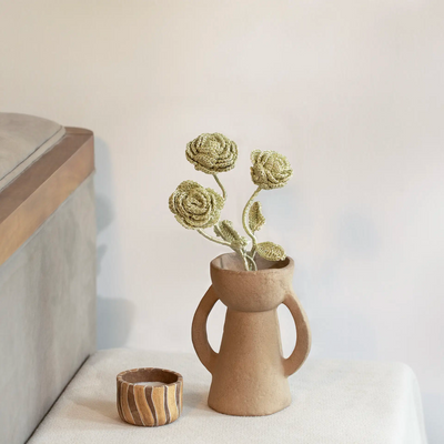 rose gold crochet flower set of 3