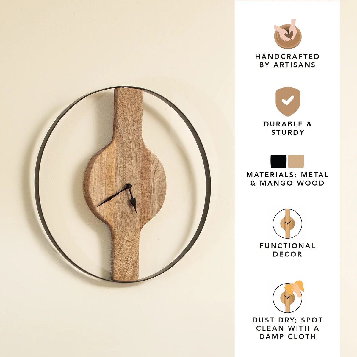 Classique Metal & Wooden Wall Clock