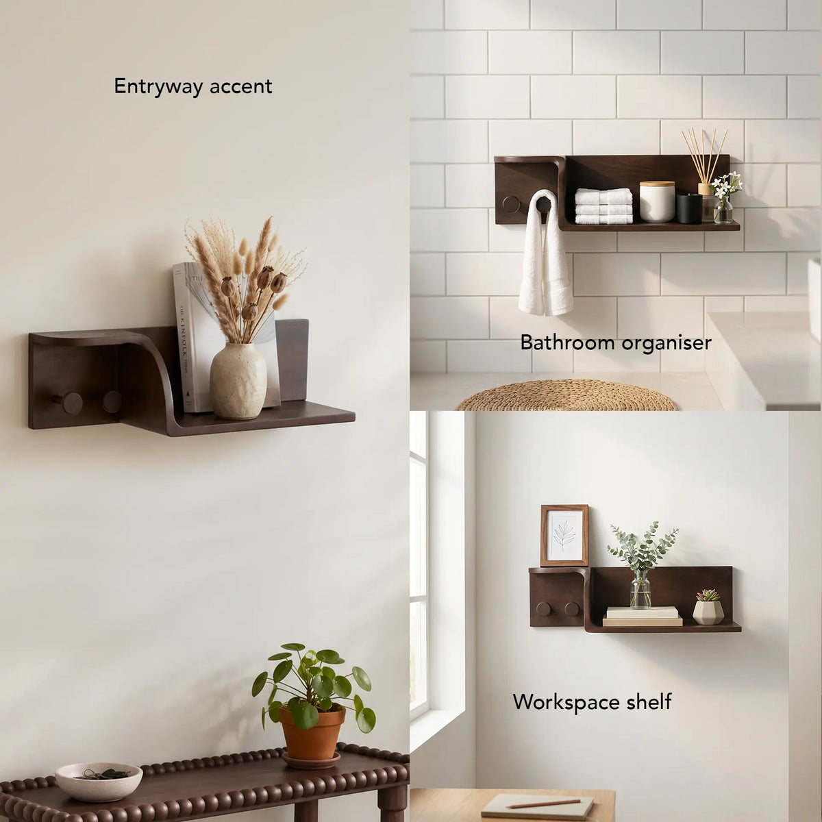 Duality Wooden Wall Shelf