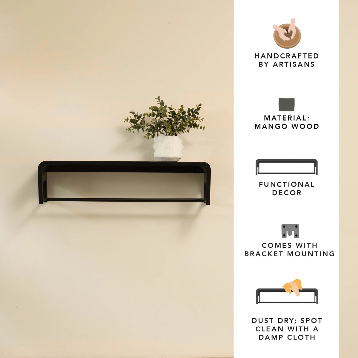Span Wooden Wall Shelf