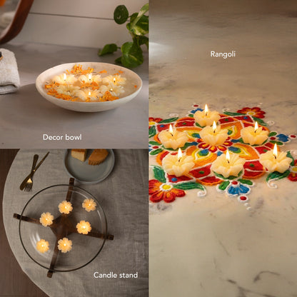 Florals Afloat Floating Candle Set of 6 - Magnolia Petal
