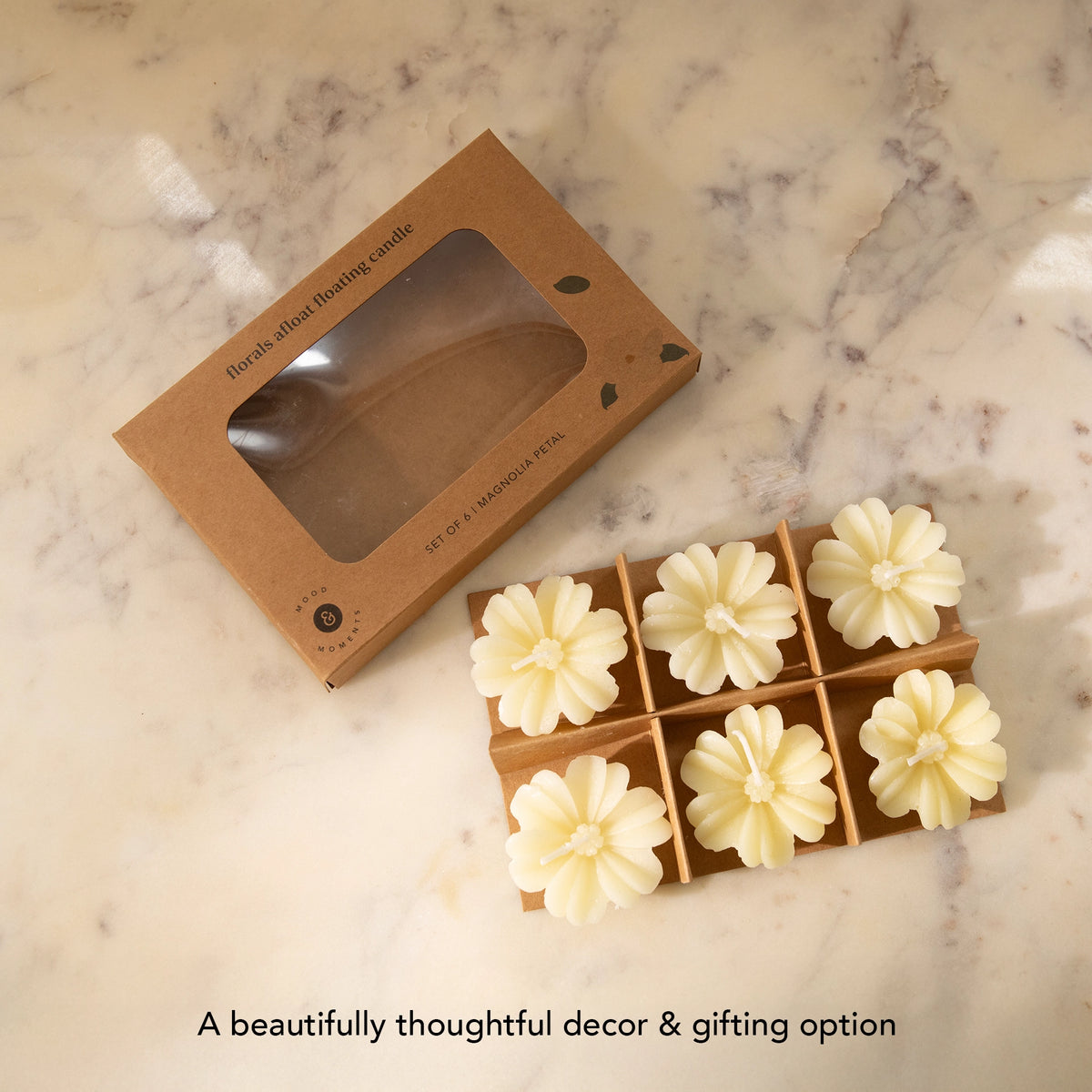 Florals Afloat Floating Candle Set of 6 - Magnolia Petal