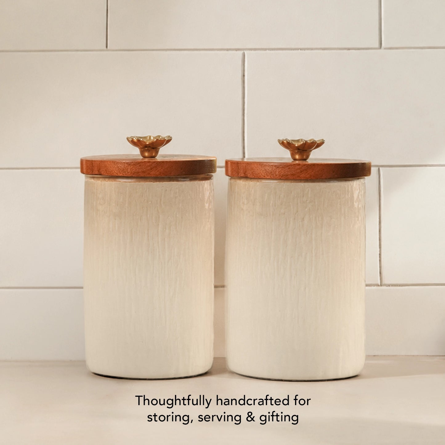 Blossom glass jar  (large) Set of 2