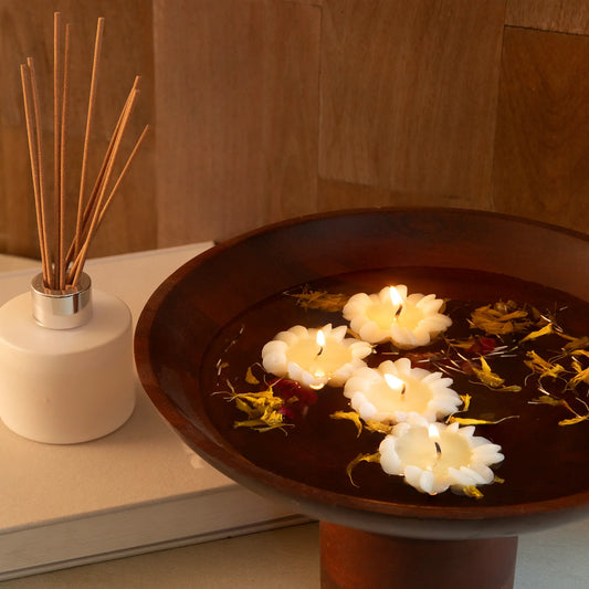Between Breaths Floating Candles with Incence Sticks - French lavender