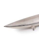 Silver Metal Serving Platter With Legs- Large