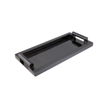 Black Metal Tray With Handles- Large