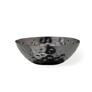 Black Hammered Metal Bowl- Large
