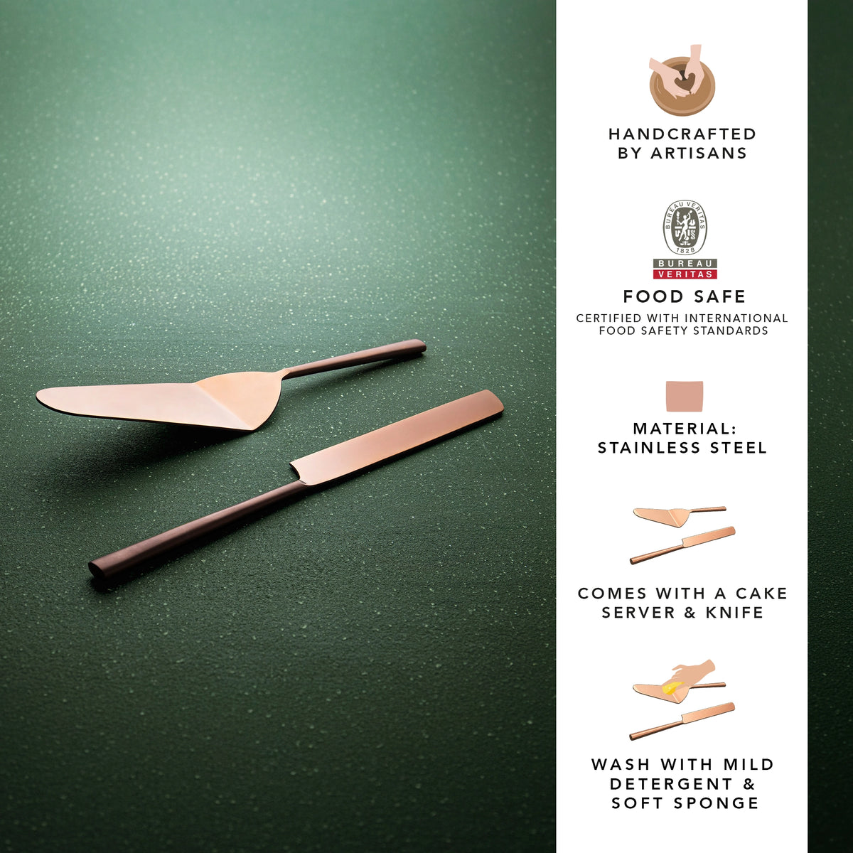 Enigma Rose Gold Cake server Set of Two