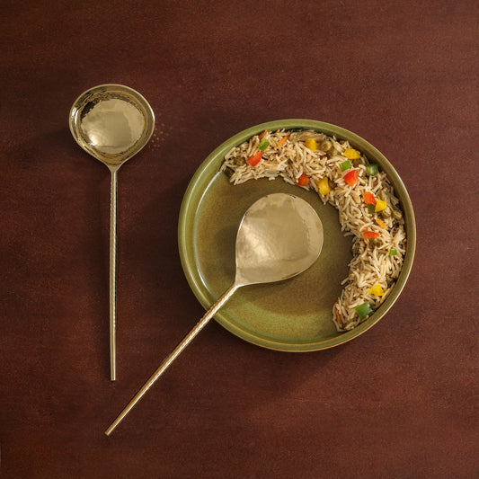 Norah Gold Hammered Serving Set Of 2