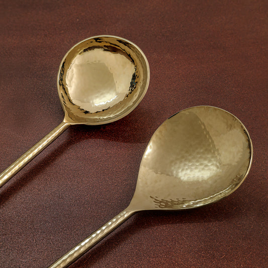 Norah Gold Hammered Serving Set Of 2