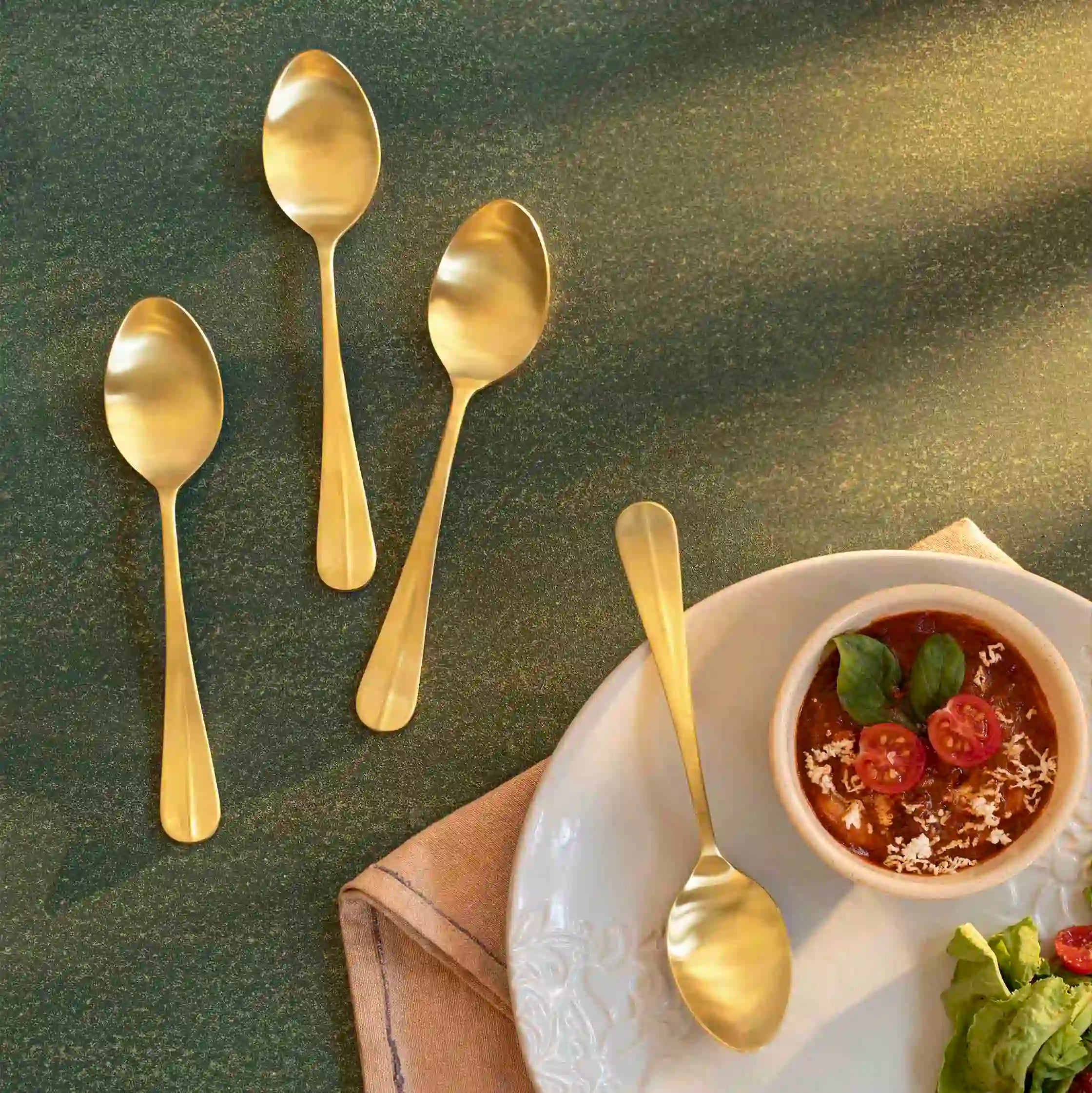 Dinner Spoon S/4 Champagne Gold Matt Finish