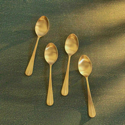 Dinner Spoon Set of 4 Champagne Gold Matt Finish