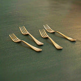 Champagne Gold Dessert Fork Set of 4 with Matt Finish