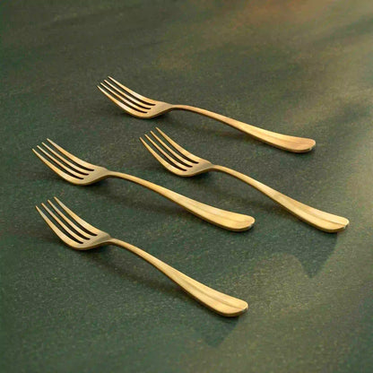 Champagne gold dinner fork - set of four