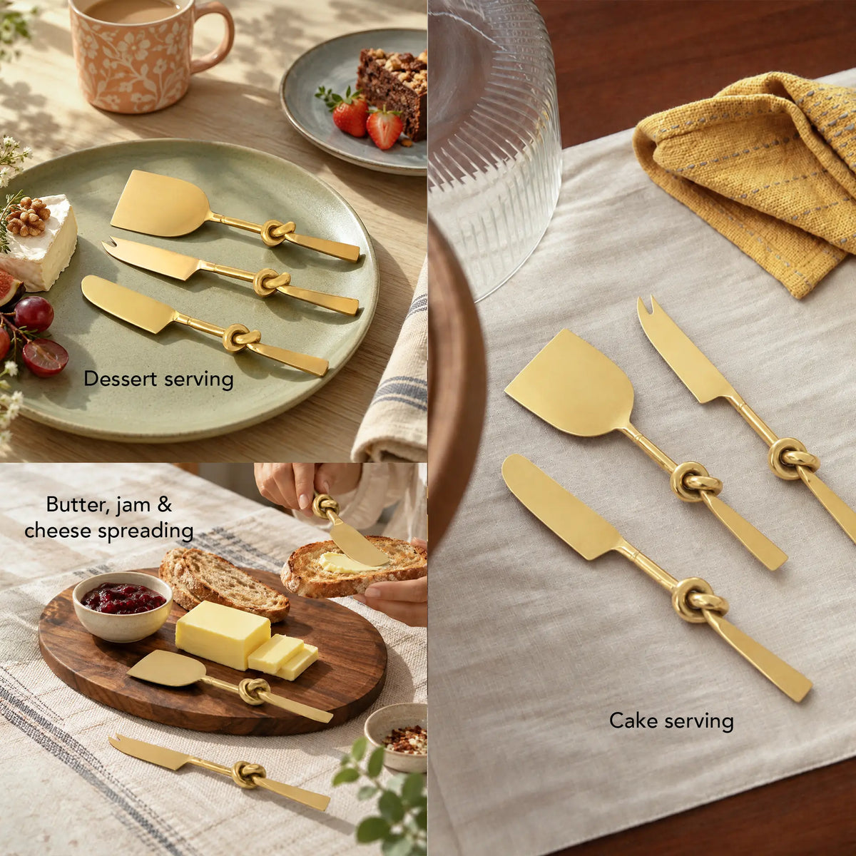 Tangle Gold Cheese Knife Set of 3