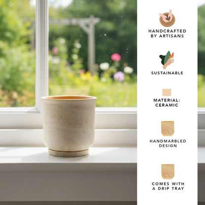 Amber Love Ceramic Planter - straight