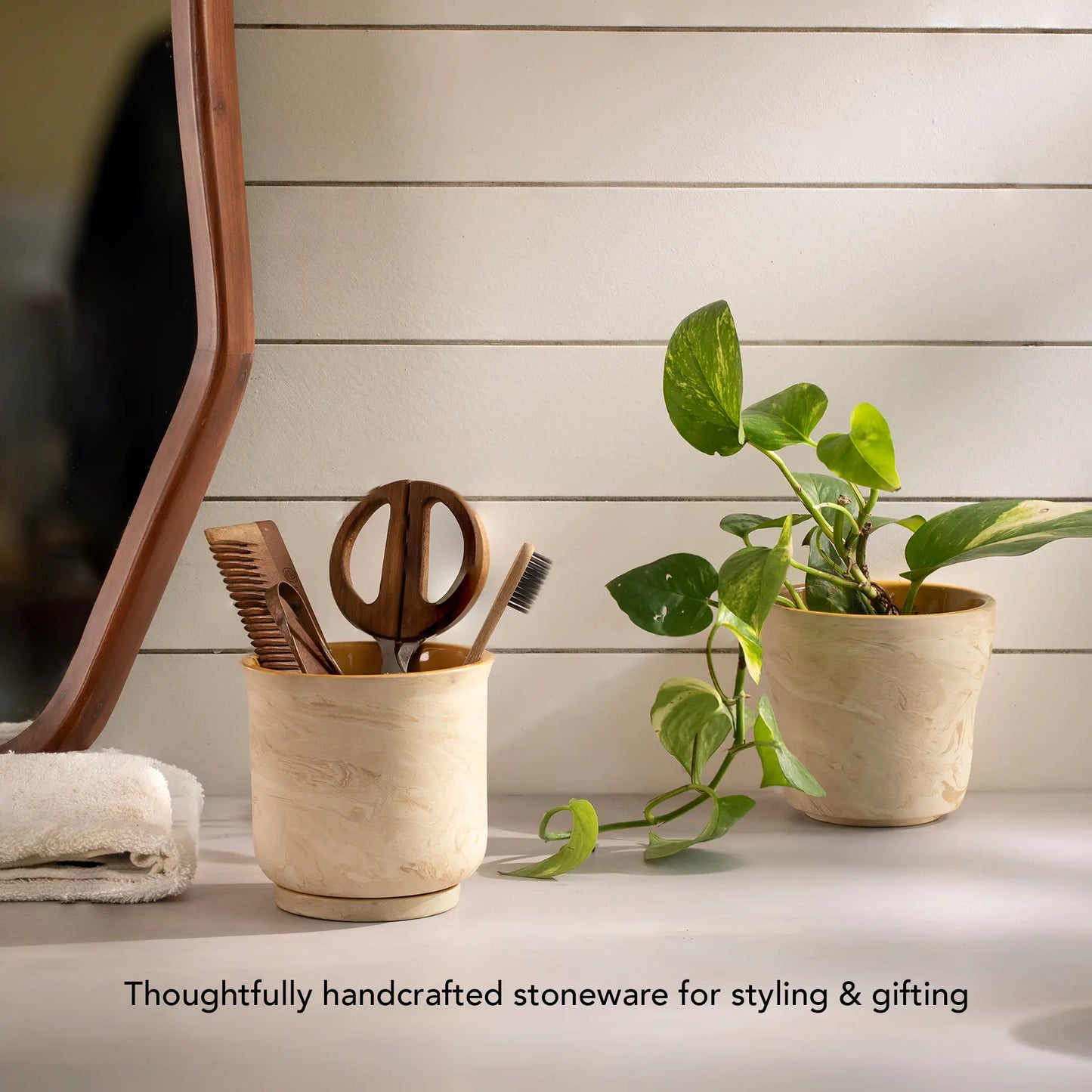 Amber Love Ceramic Planter - straight