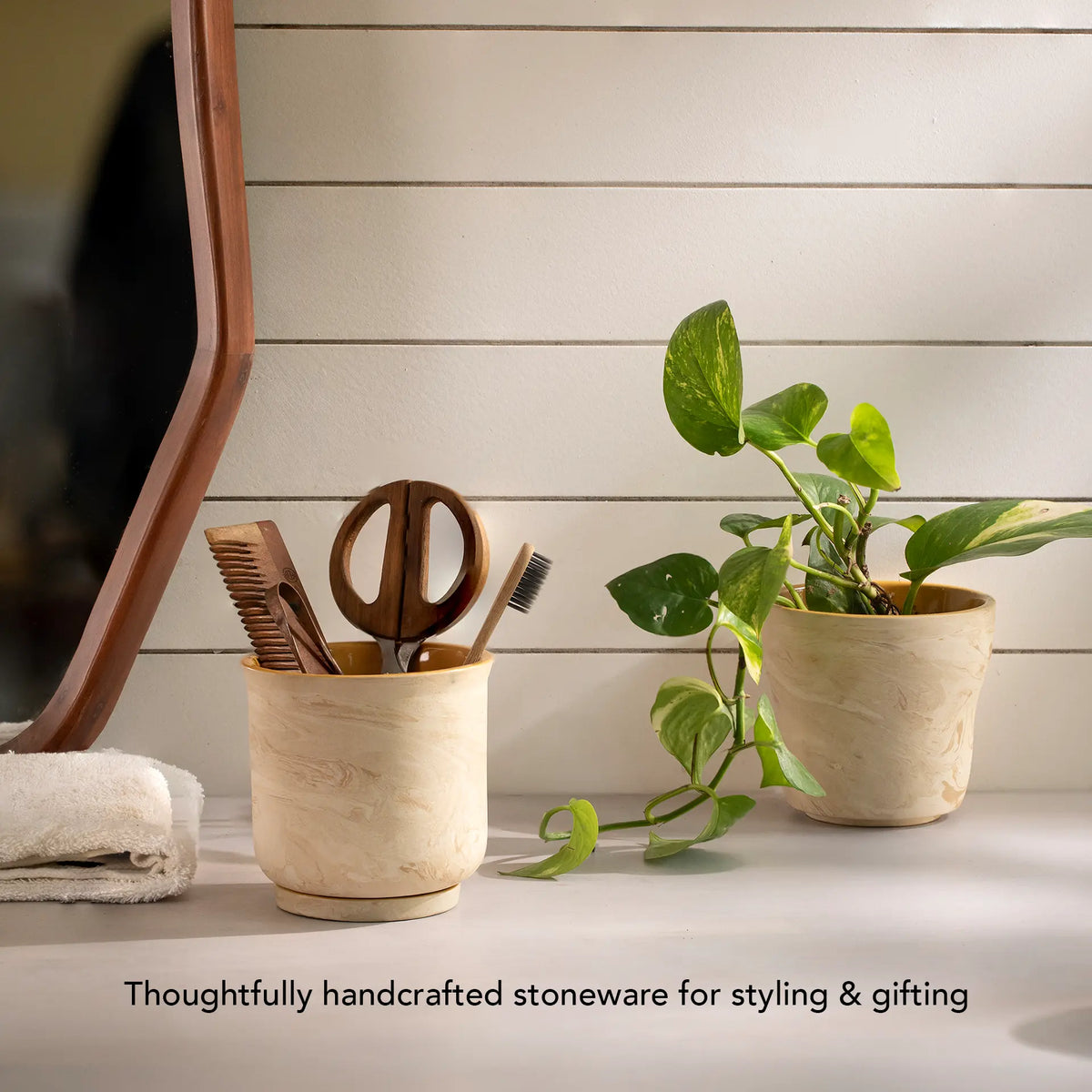 Amber Love Ceramic Planter - curved