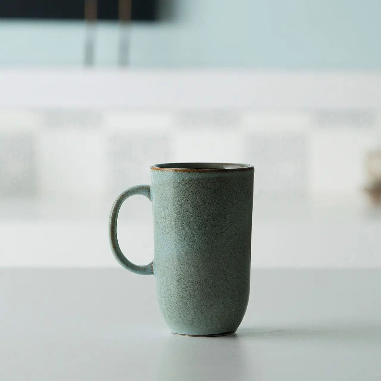Aqua Rustic Ceramic Mug- Tall