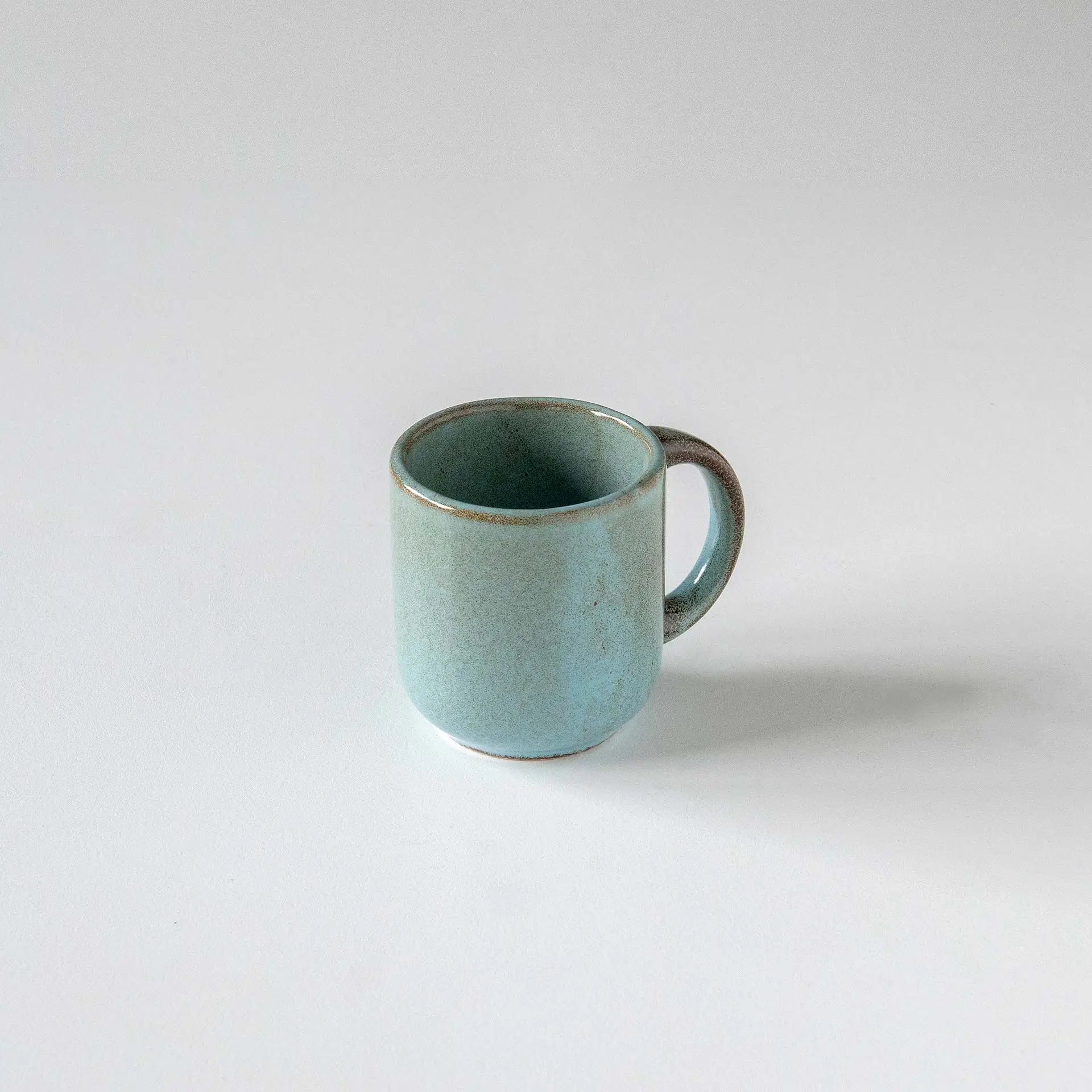 aqua rustic ceramic mug small aqua