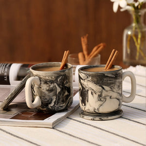 Carbon Ceramic Mug Set of Two Ceramic lid