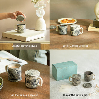 Carbon Ceramic Mug Set of Two