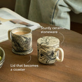 Carbon Ceramic Mug Set of Two w/lid