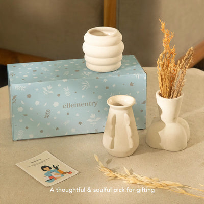 Bud blooms mini ceramic vase set of 3
