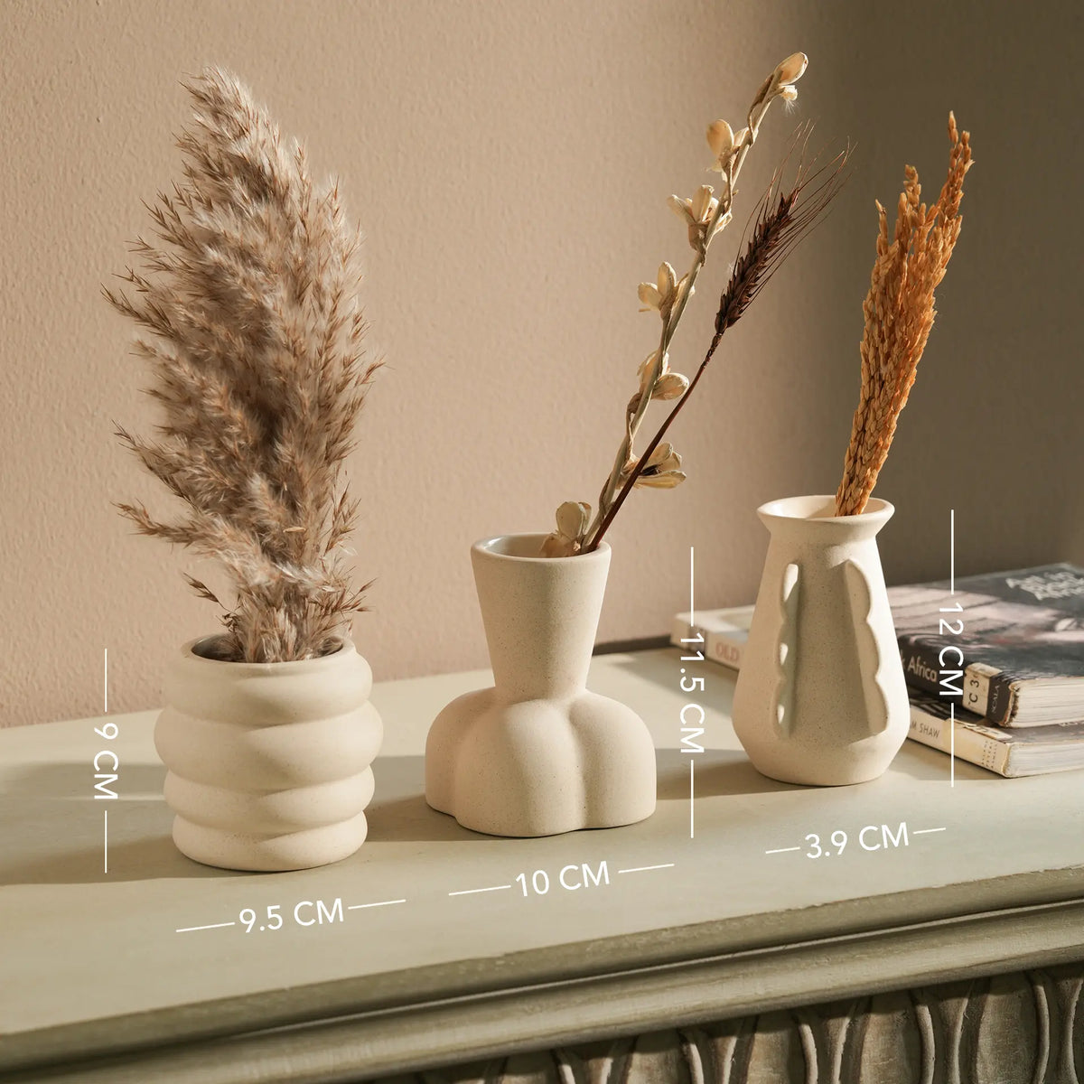 Bud blooms mini ceramic vase set of 3