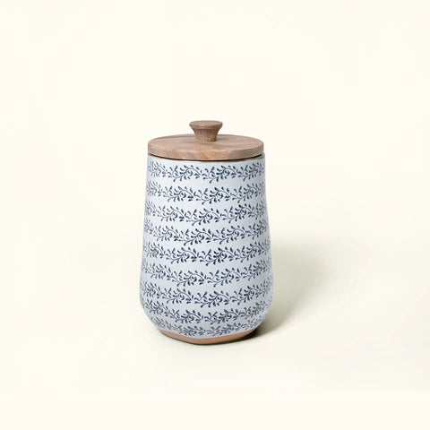 ocean hearts ceramic jar with lid - medium