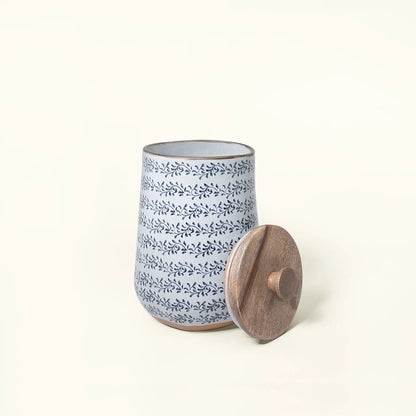 Ocean Hearts Ceramic Jar With Lid - Medium