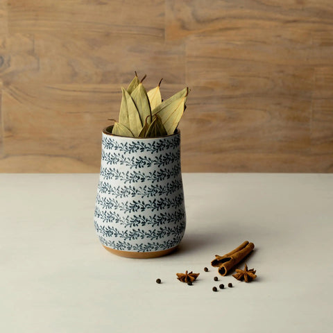 Ocean Hearts Ceramic Jar With Lid- Small