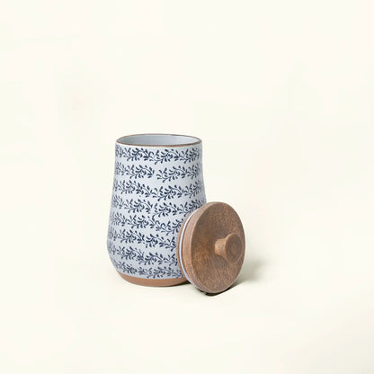 Ocean Hearts Ceramic Jar With Lid- Small