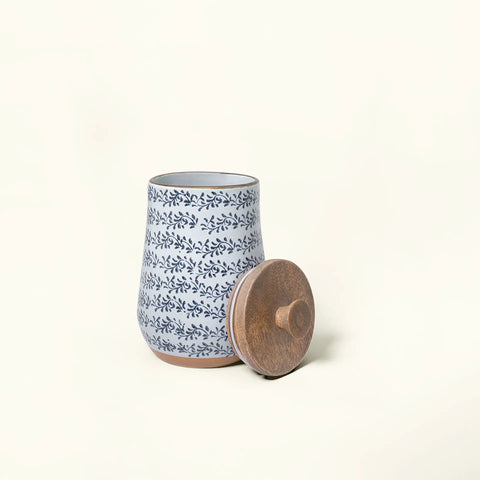 Ocean Hearts Ceramic Jar With Lid- Small