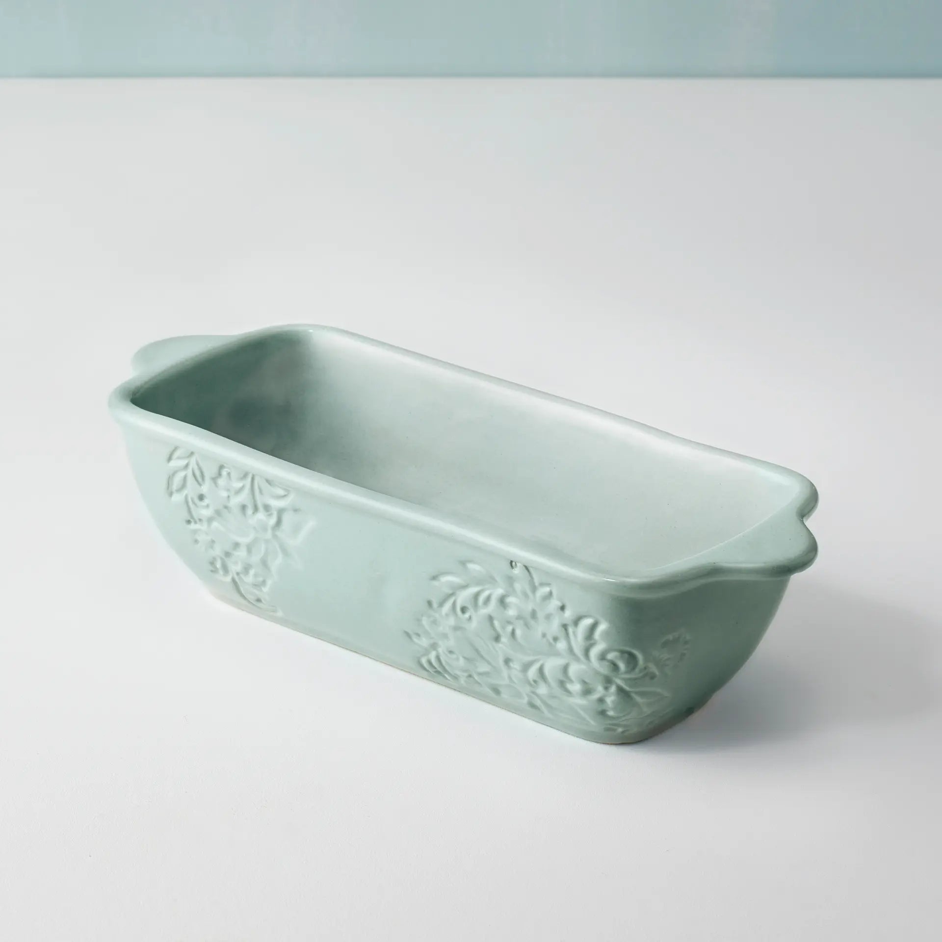 thumbnail image 2 of Temp-Tations Ceramic Loaf Pan Set - 3 Sizes Carved Willow White Stoneware 2 of 10