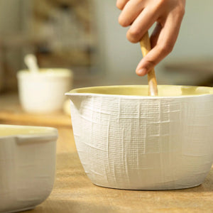 Butter-up ceramic mixing bowl